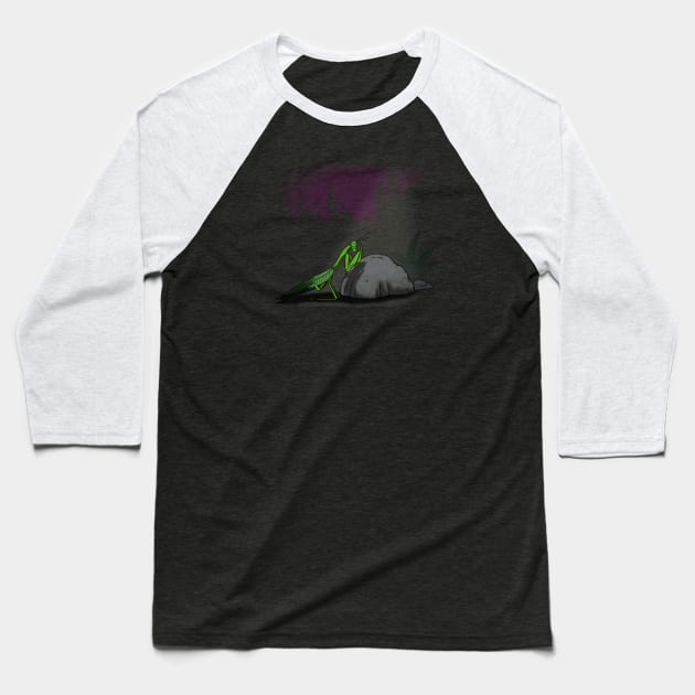 Praying Mantis Cute Funny Jesus Christ Religious Scene Funny Parody Baseball T-Shirt by BoggsNicolas